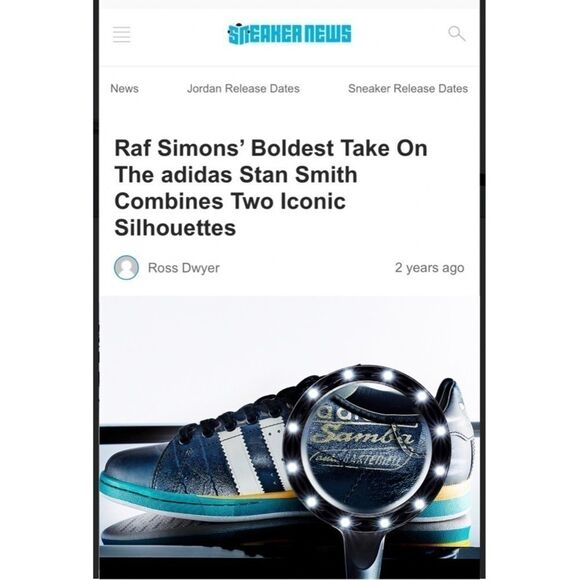 RAF SIMONS Adidas Samba Stan Smith Mashup Collab Black Sneaker SZ M 7 / EU 40 - Picture 10 of 16